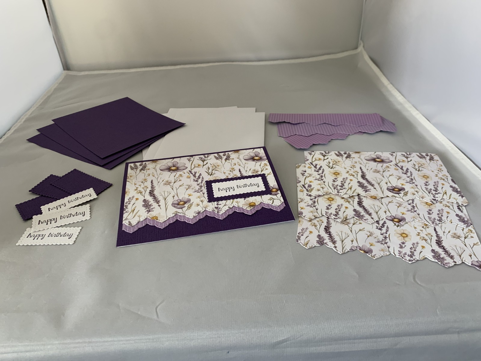 Stampin Up Card Kit Set Of 4 "Happy Birthday" cards #E2 - Elegant Eggplant