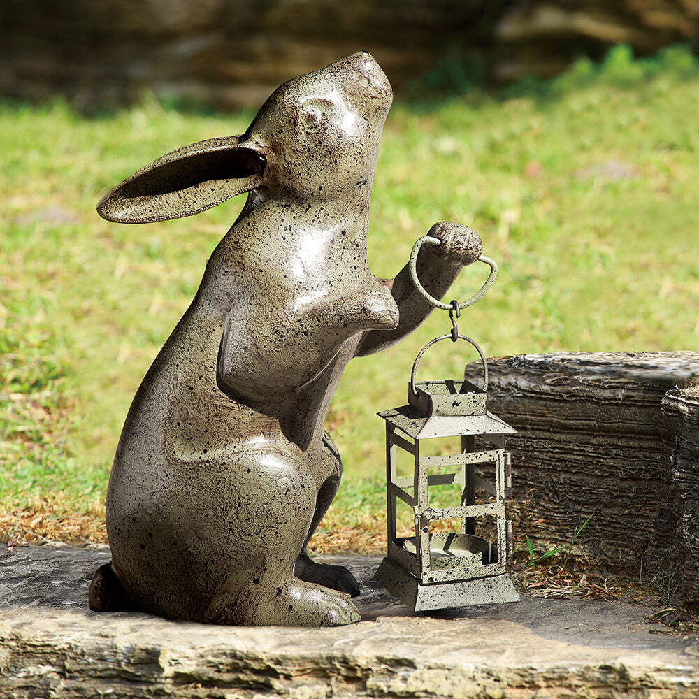 Rabbit With Tea Light Candle Lantern