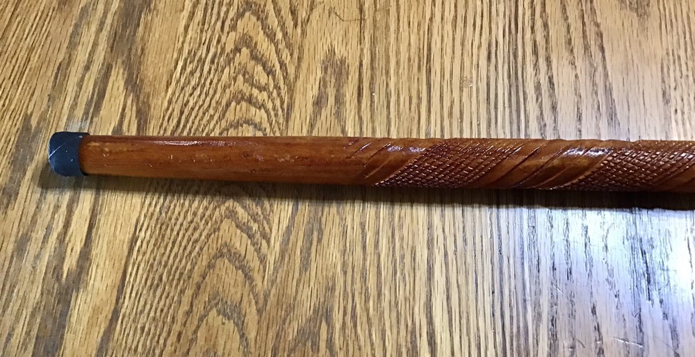 Stout KNOB HANDLE SOLID WOOD CARVED STAFF WALKING STICK CANE