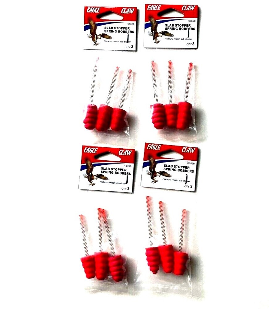 4 PACKS Eagle Claw Slab Stopper Spring Bobbers 3-Count Package #ICSSSB