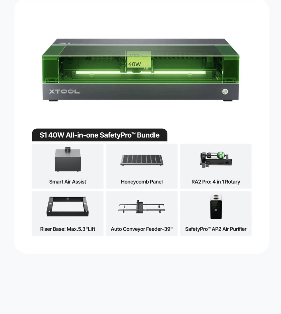 xTool S1 Enclosed Diode Laser Cutter 40W