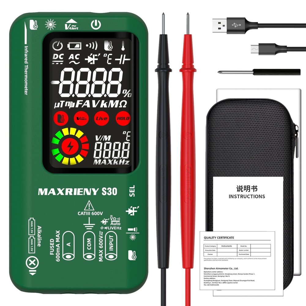Digital Multimeter Infrared Thermometer Rechargeable Smart Voltmete... Fast Ship