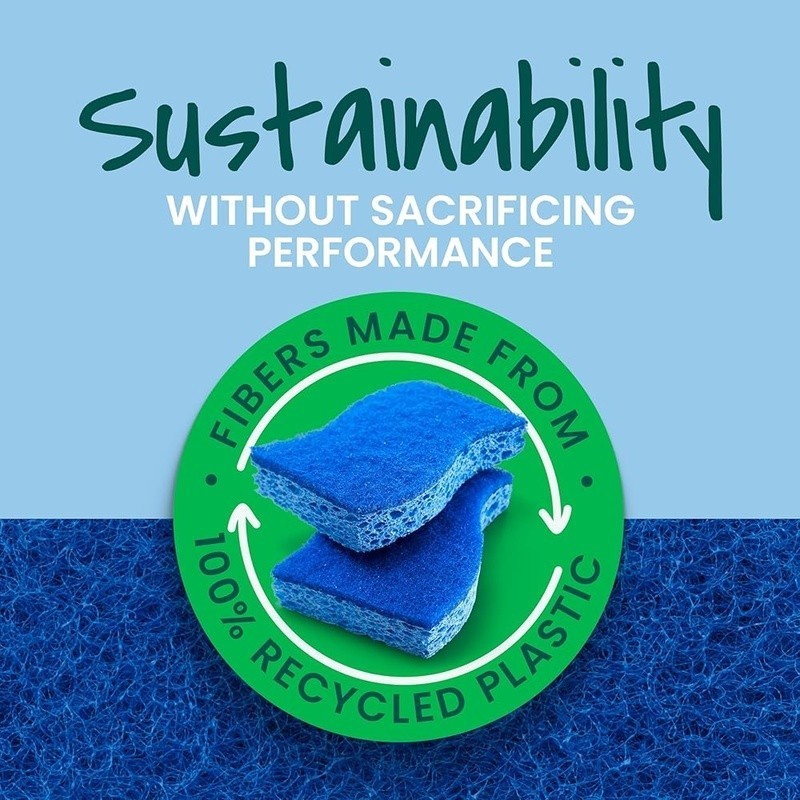 Non Scratch Cleaning Sponges Quick Durable Eco Friendly Multipurpose Sanitizing