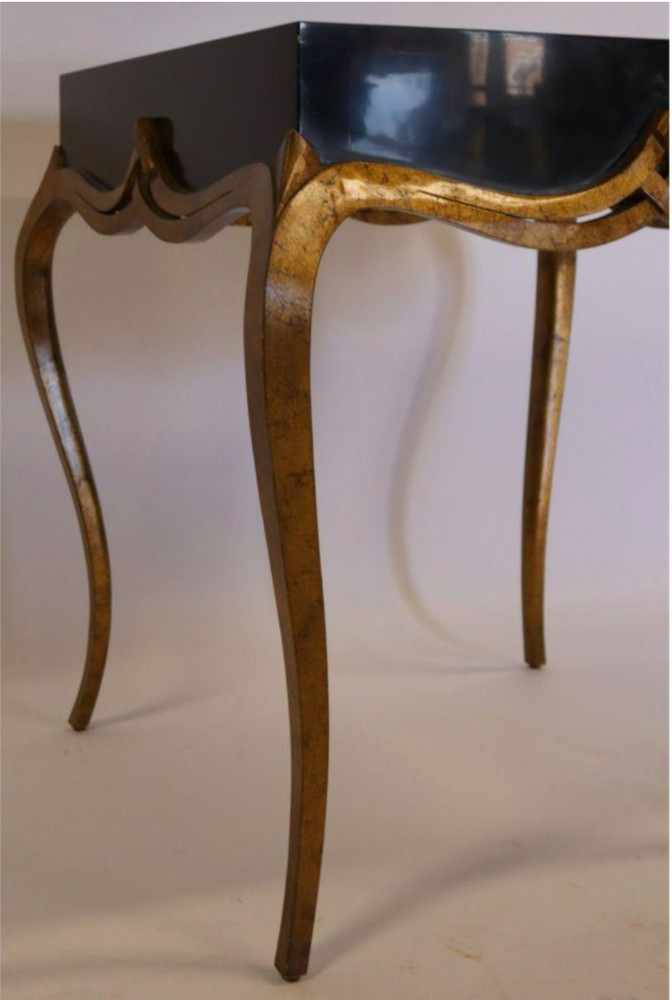 Christopher Guy Gilt And Ebonized End Table