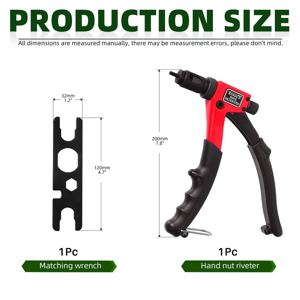 240pcs Rivet Gun Kit Rivnut Thread Setting Tool Nut Setter NutSert Metric SAE