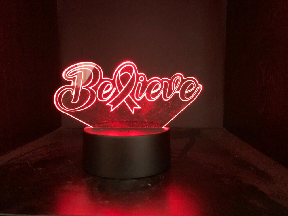 Ultragraphics Acrylic Light Display Believe - 7 color changing light