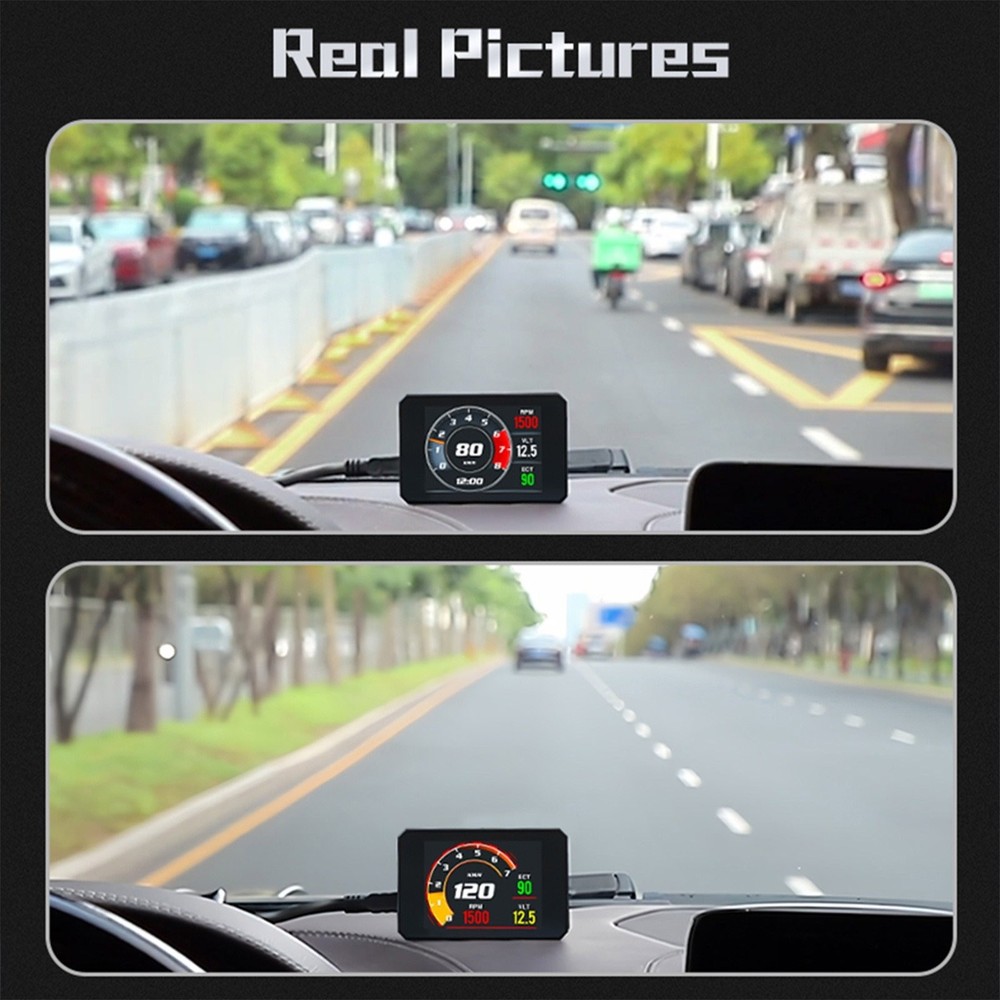 OBD2 Car HUD Head Up Display Speedometer Overspeed Fault Code Reader Scanner
