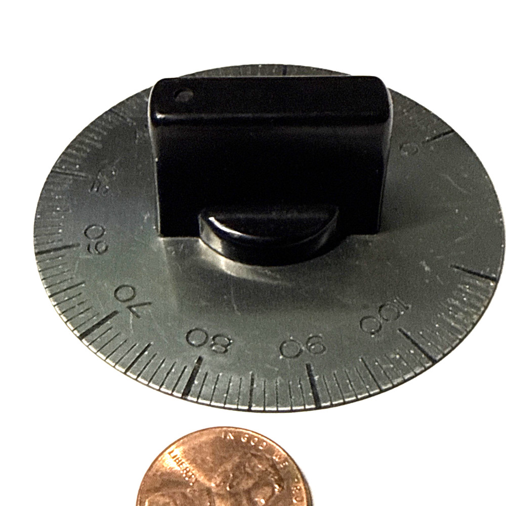 one black knob with dial OD =65 mm for 6 mm shaft