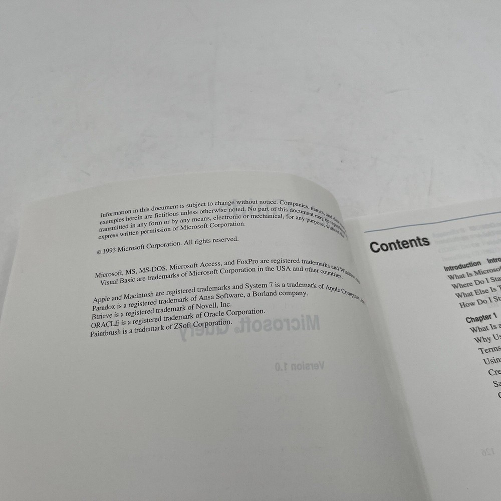 Microsoft Query User's Guide Version 1 Vintage Computer Book 1993