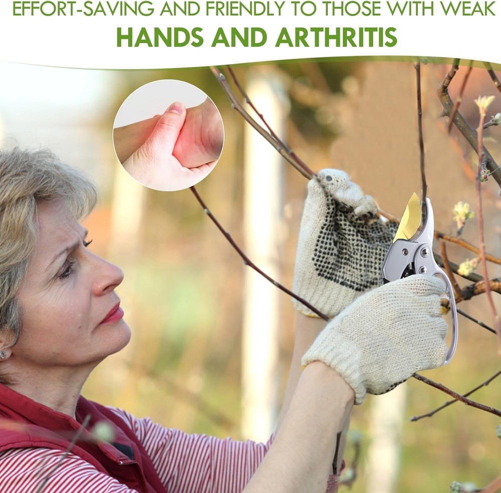 Ultra Sharp Titanium Steel Pruning Shears - Effortless Cutting for Weak Hands