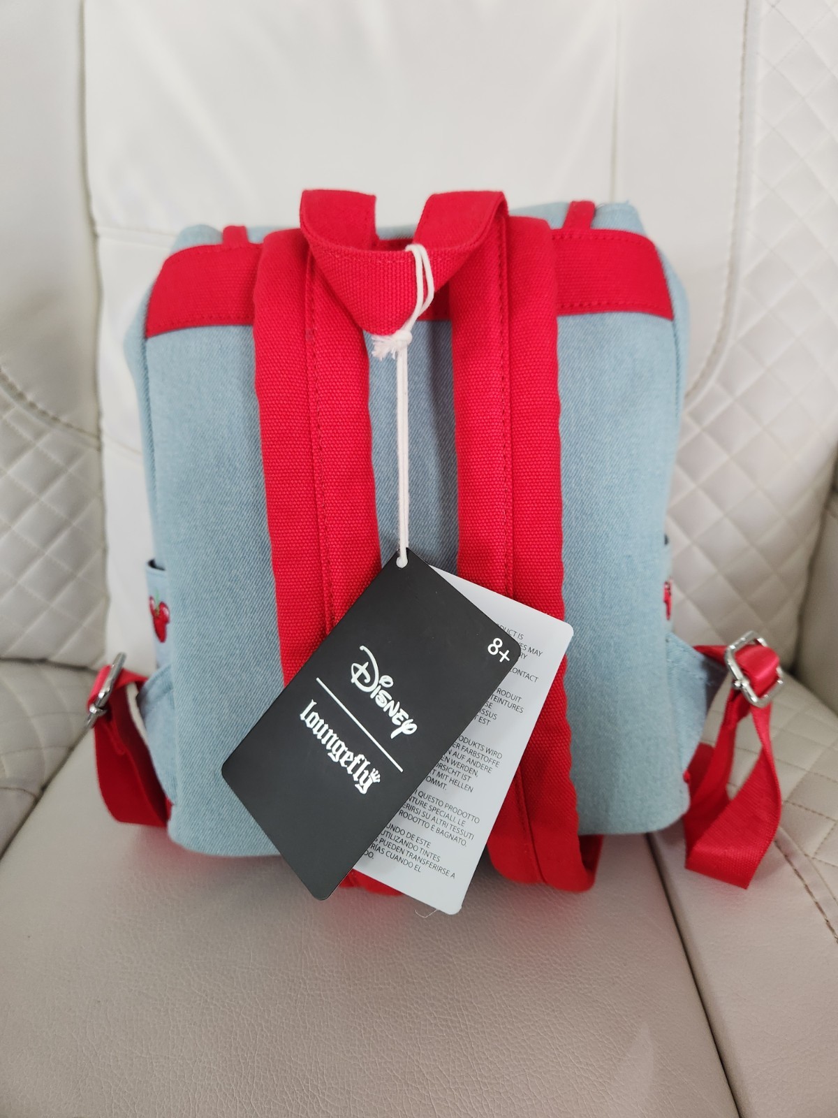 Loungefly Disney Mickey Mouse Cherries Denim Mini Backpack