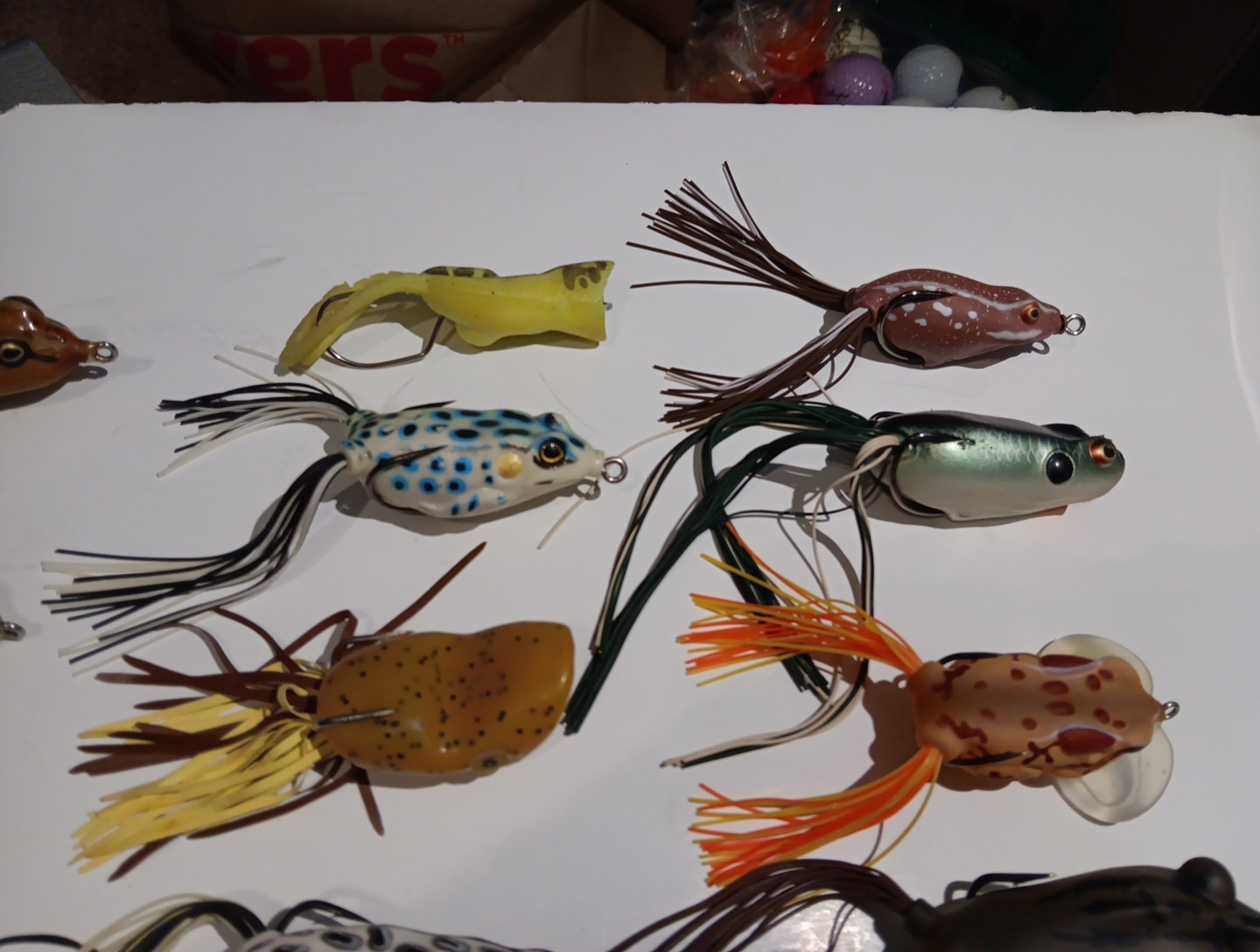 Lot of 43 Weedless & Rubber Lures Frogs, Turtle, Fish w/case