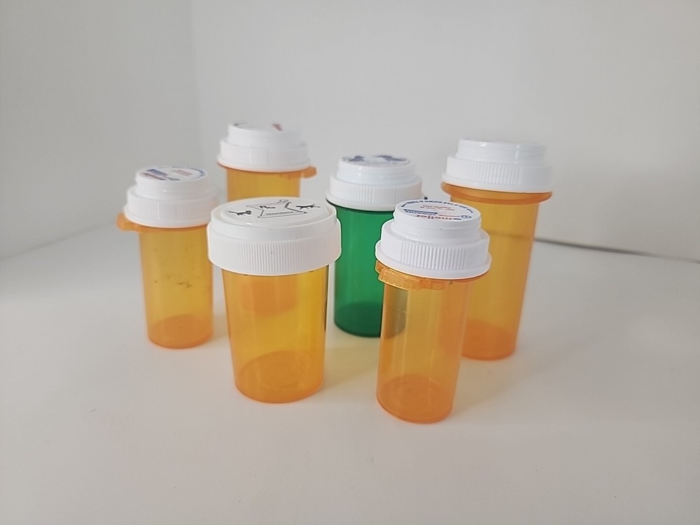 6 Empty Prescription Bottles