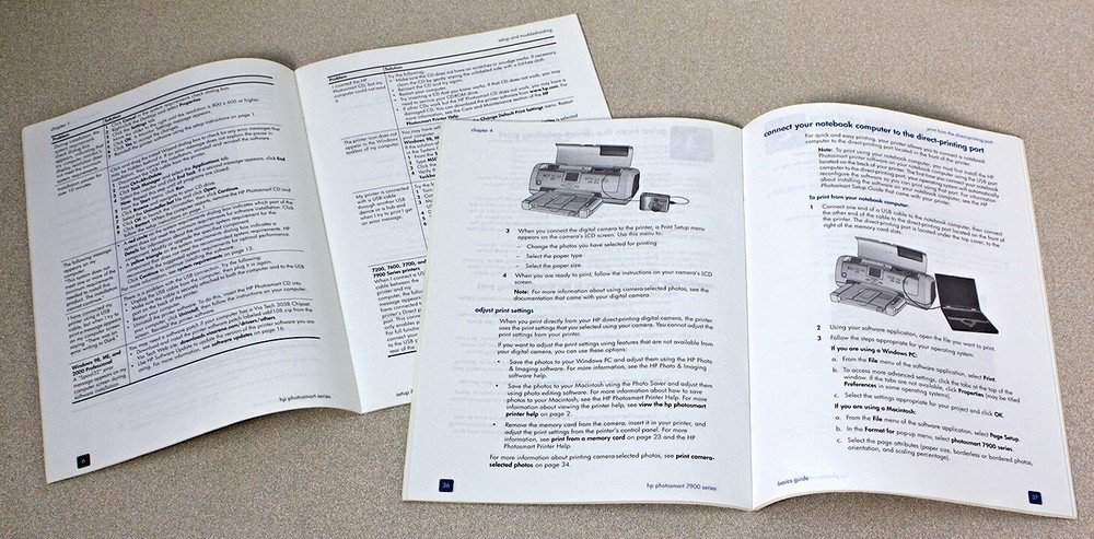 HP Photosmart 7900 Series Basics Guide + Setup & Support Reference Guide