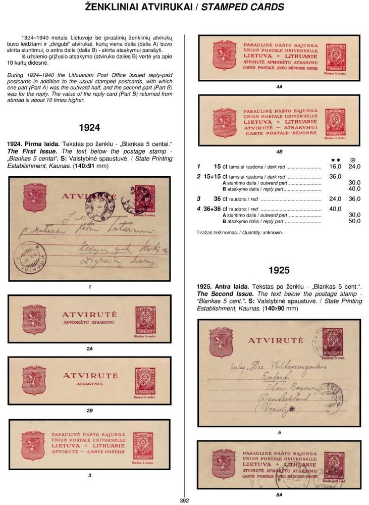 Lithuania Special catalogue 1918-2012