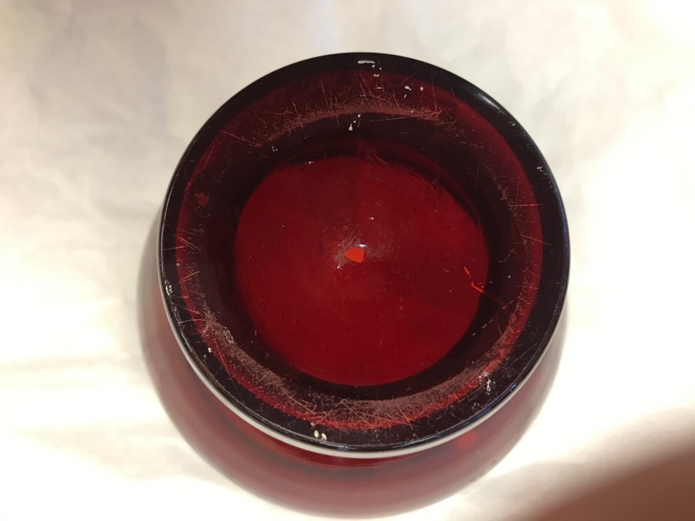 Antique Red Ruby Container with Lid