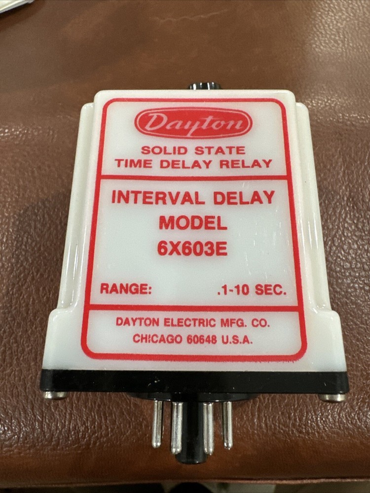 Dayton 6X603E Solid State Time Delay Relay, Range: 0.1-10sec, Input: 120VAC