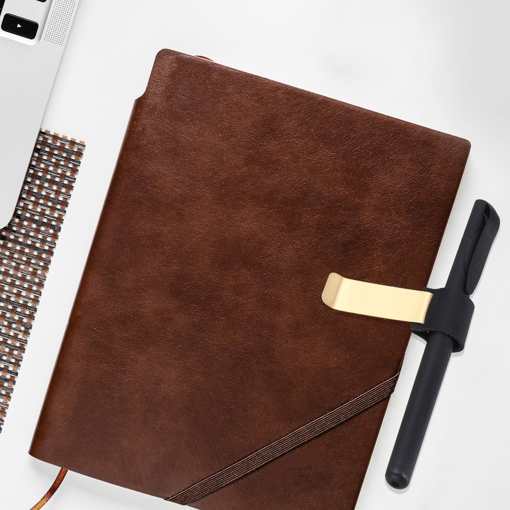 2Pcs Pen Loop for Notebook, Brass Retro, Purple/Brass
