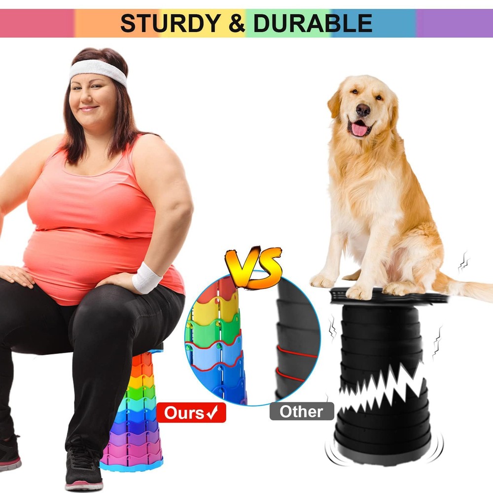 Upgraded Foldable Stool Thickened, Portable Collapsible Stool Retractable Sto...