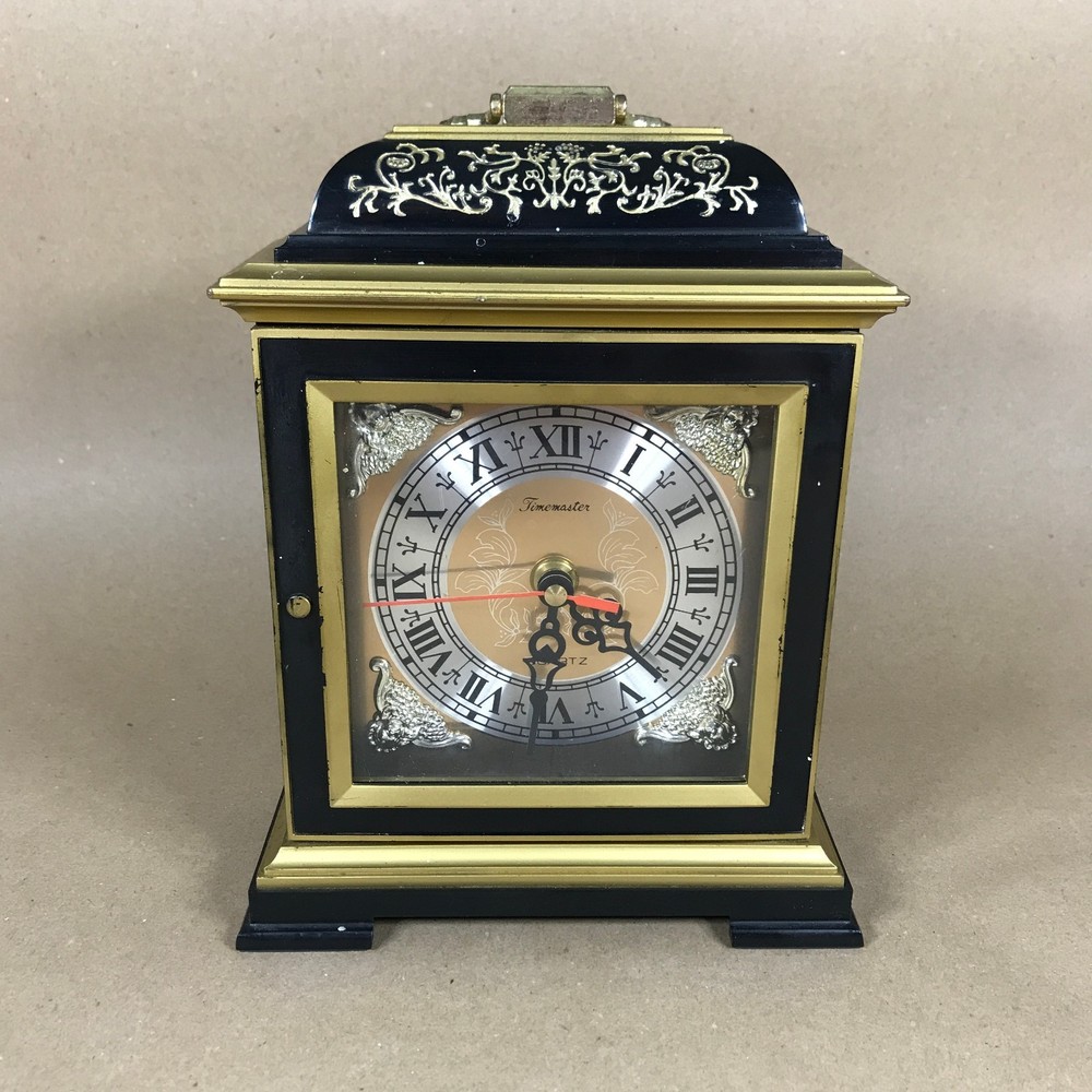 Timemaster Black and Gold Mantle Clock