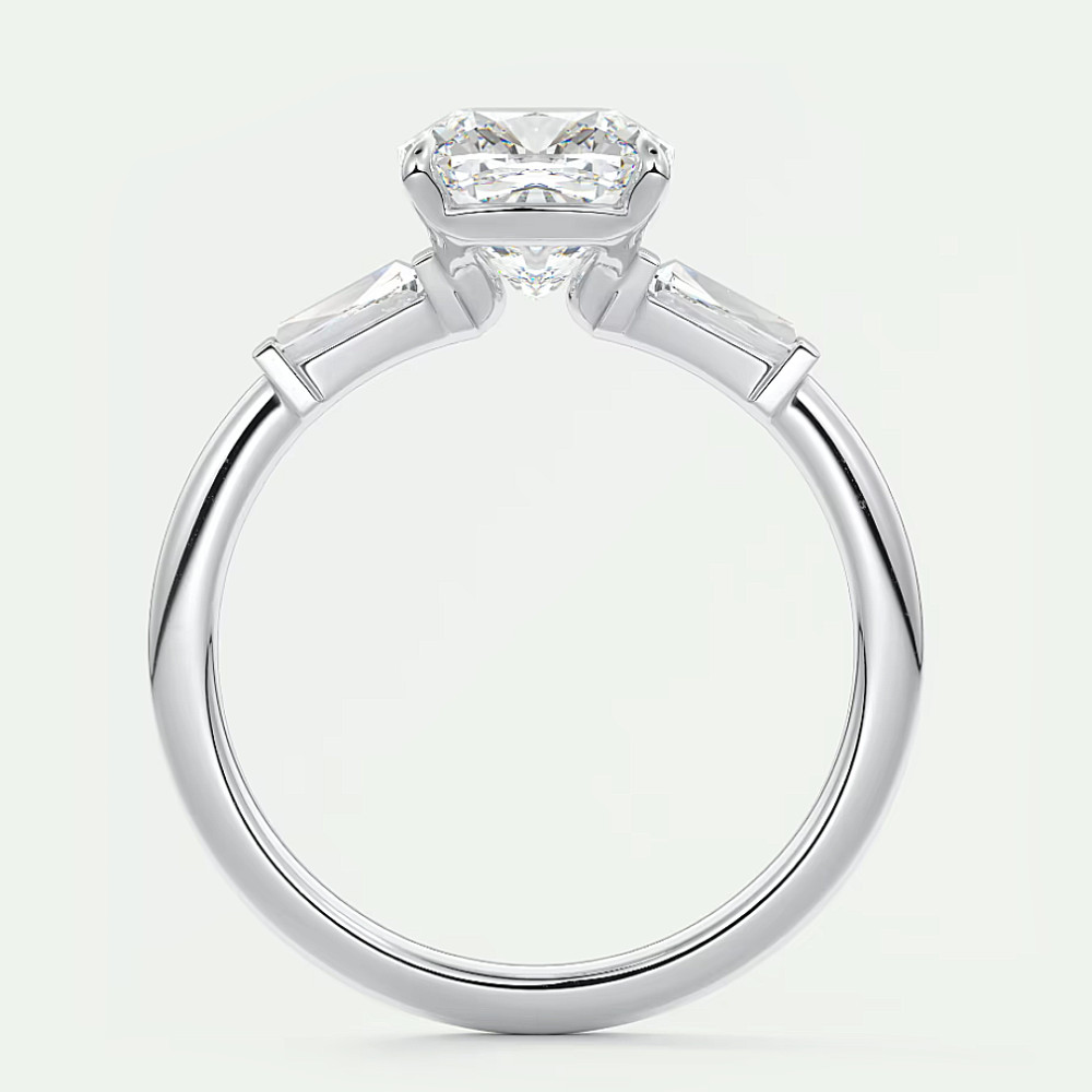 Cushion Cut Semi Mount Setting Ring 0.30 Ct Diamond Solid 14k White Gold Size 7