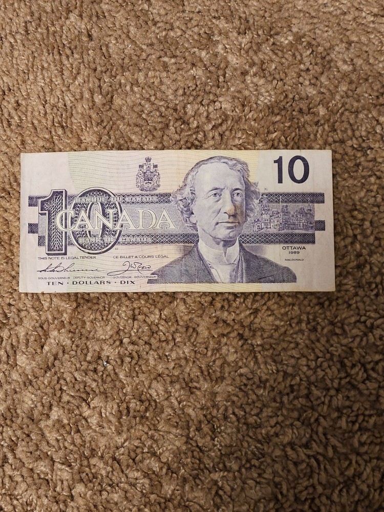 1989 Canadian 10 Dollar Bill