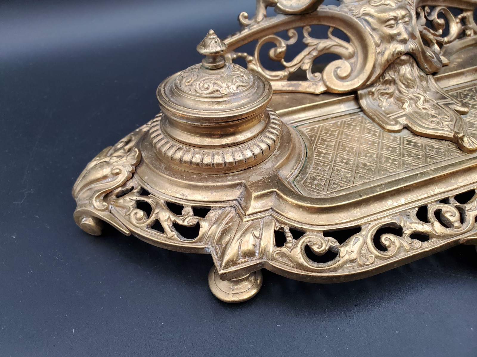 Napoleon III Gilt Bronze Inkwell, 19th Century