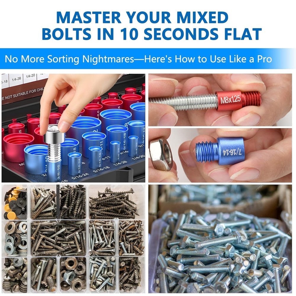 52PCS Thread Checker, Nut and Bolt Checker Kit in...