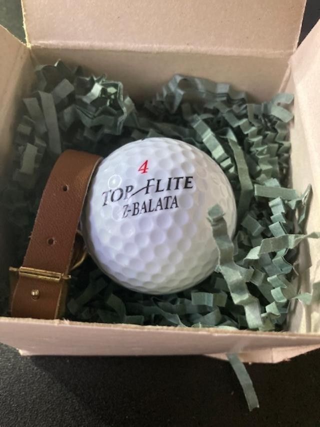 RARE - TC2 Tour 3 GOLF BALL QUARTZ CLOCK - SILCON ELECTRONICS WITH LEATHER STRAP