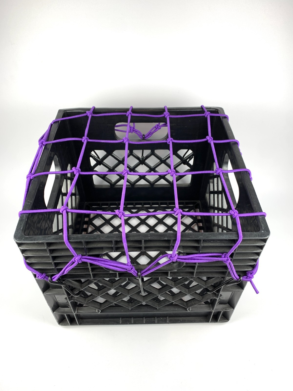 VTG Bike Cargo Net Dayglo Green Purple Stretch Basket Cover Topcraft 15x15" NOS