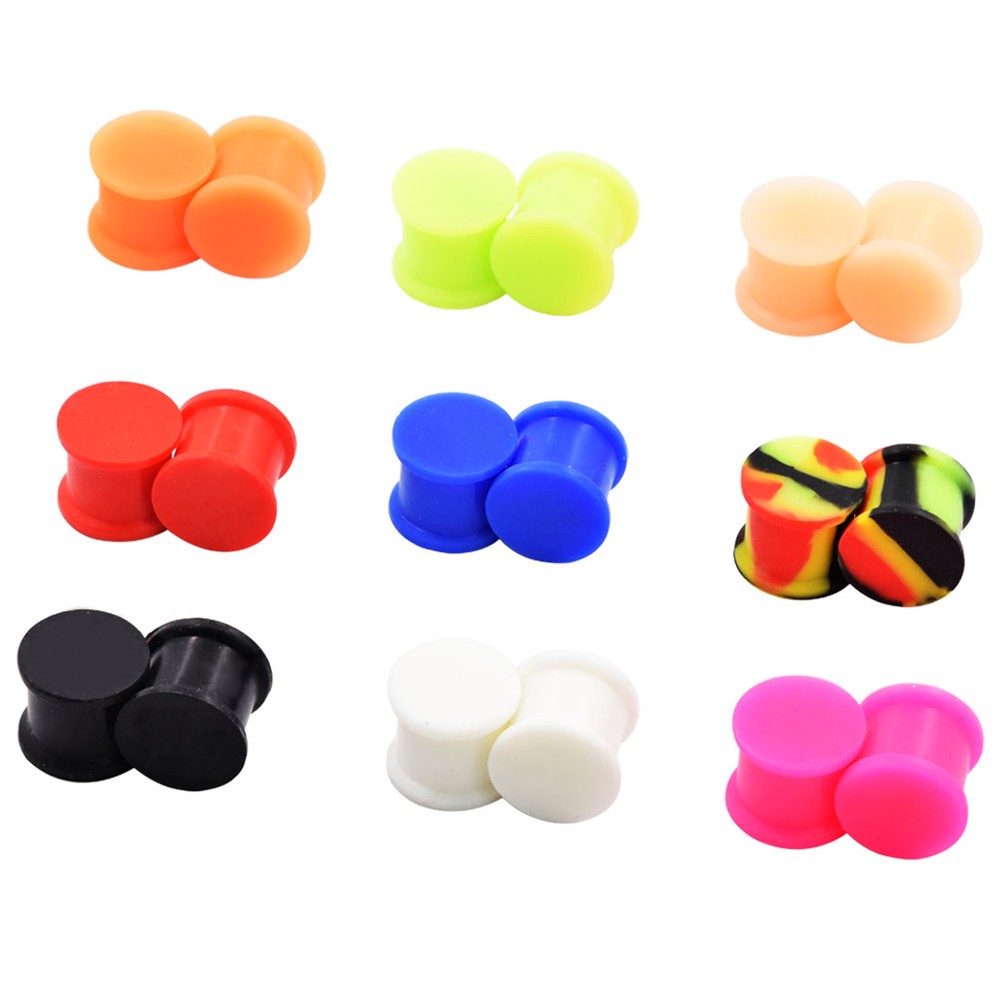 10pcs Random Silicone Plugs Ear Gauges Stretching Kit Solid Expander Tunnels