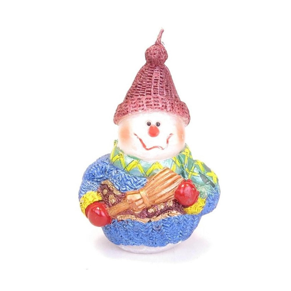 Bright Snowman 5" Tall Candle Wearing Sweater