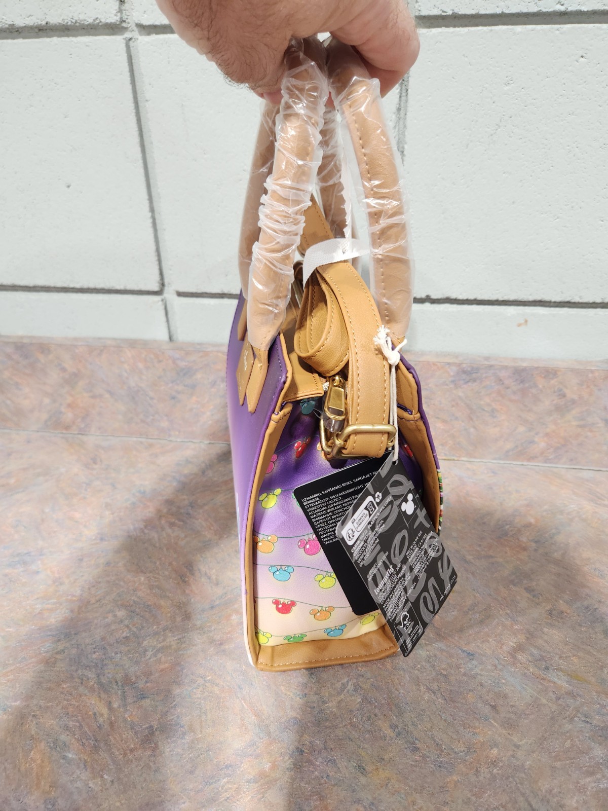 Loungefly Disney Mickey Mouse & Minnie Mouse Holiday House Mini Satchel Bag