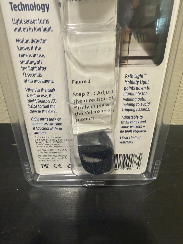 CARA Path Light Easy Attach LED Mobility Light for Canes Model 77 w/ Smart Sense