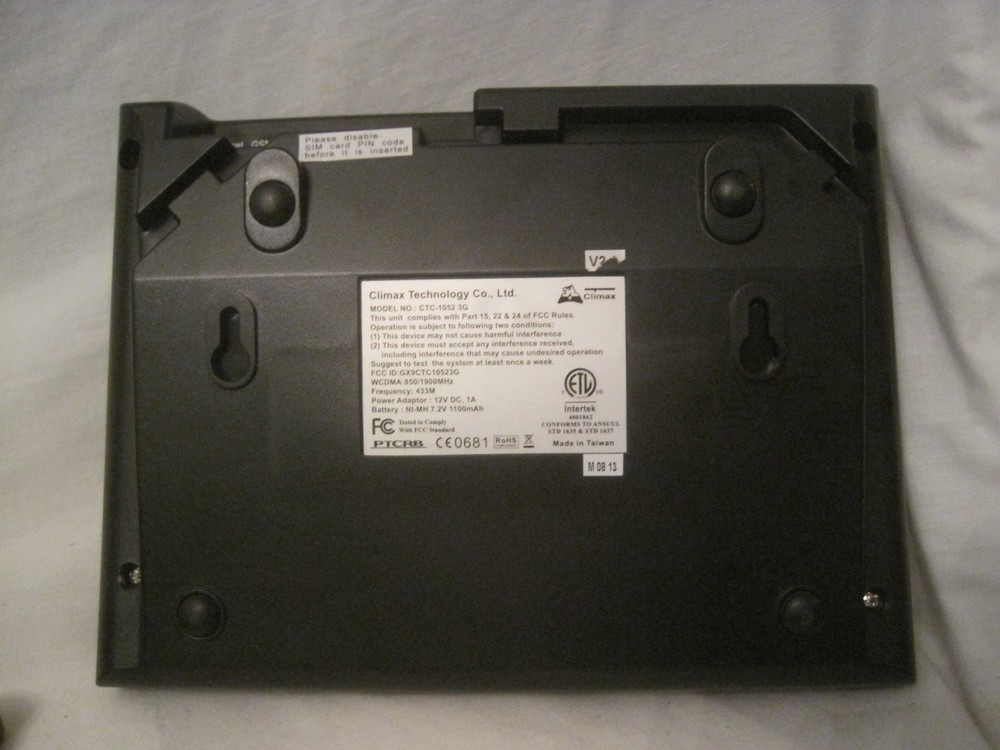 Climax Technology CTC-1052 3G base unit only Emergency Alert Alarm system
