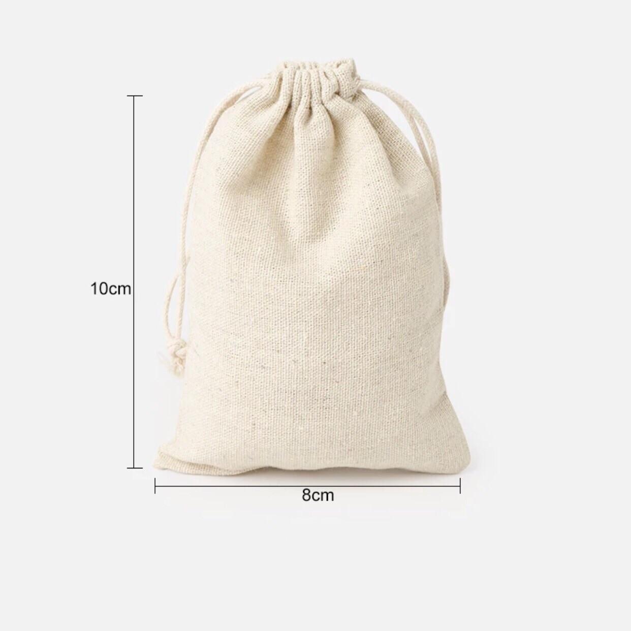 500 Cotton Linen Pouch Bag Handmade Jewelry Product Packing Packaging Bag 8x10cm