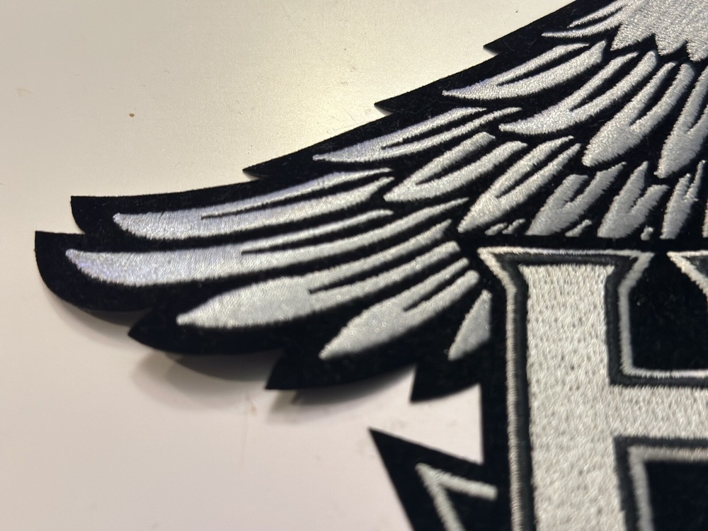 Harley Davidson Owners Group HOG Large Silver Eagle Patch 10 3/4" X 6"