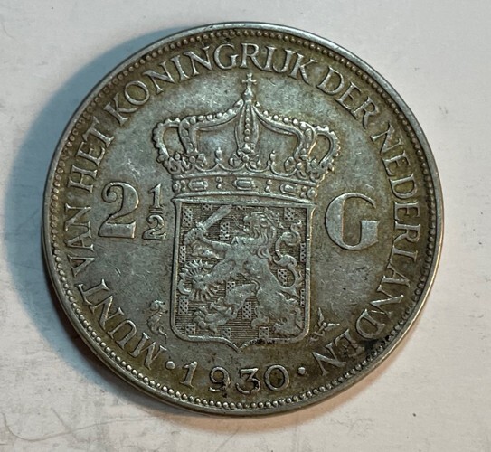 Netherlands - 1930 Large Silver 2 1/2 Gulden