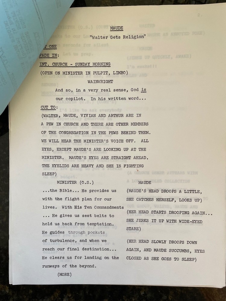 Maude TV Script - "Walter Gets Religion" -Original First Draft