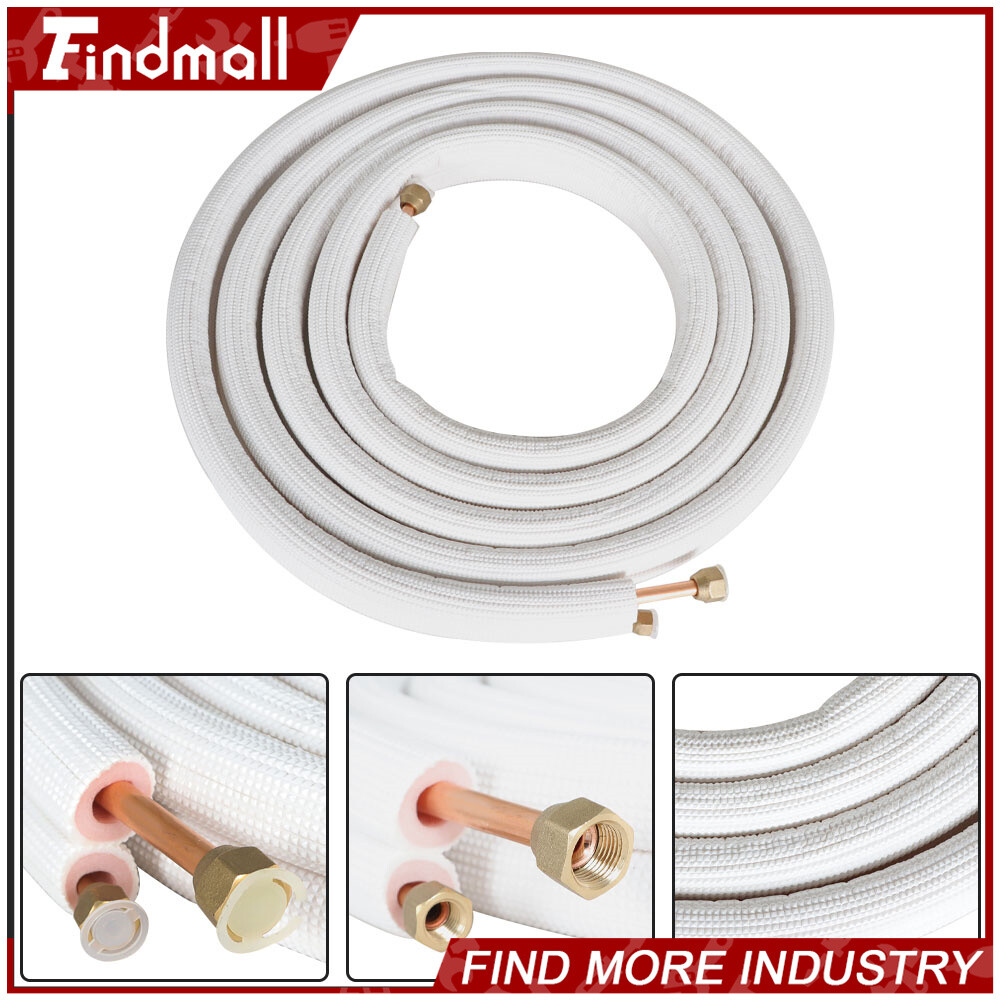 Findmall 1/4-3/8 Dia. 16, 25, 50Ft Install Kit For Mini Split Heat Pump Systems