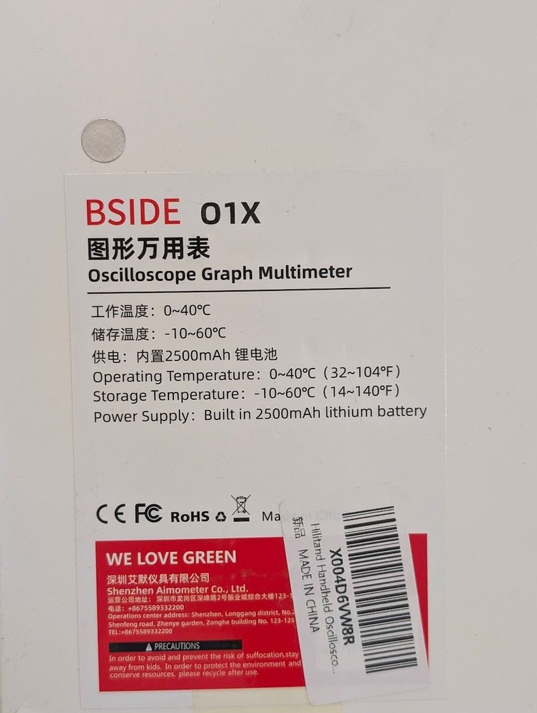 BSIDE Digital Oscilloscope Multimeter Handheld Current Voltage Ohm Diode Tester