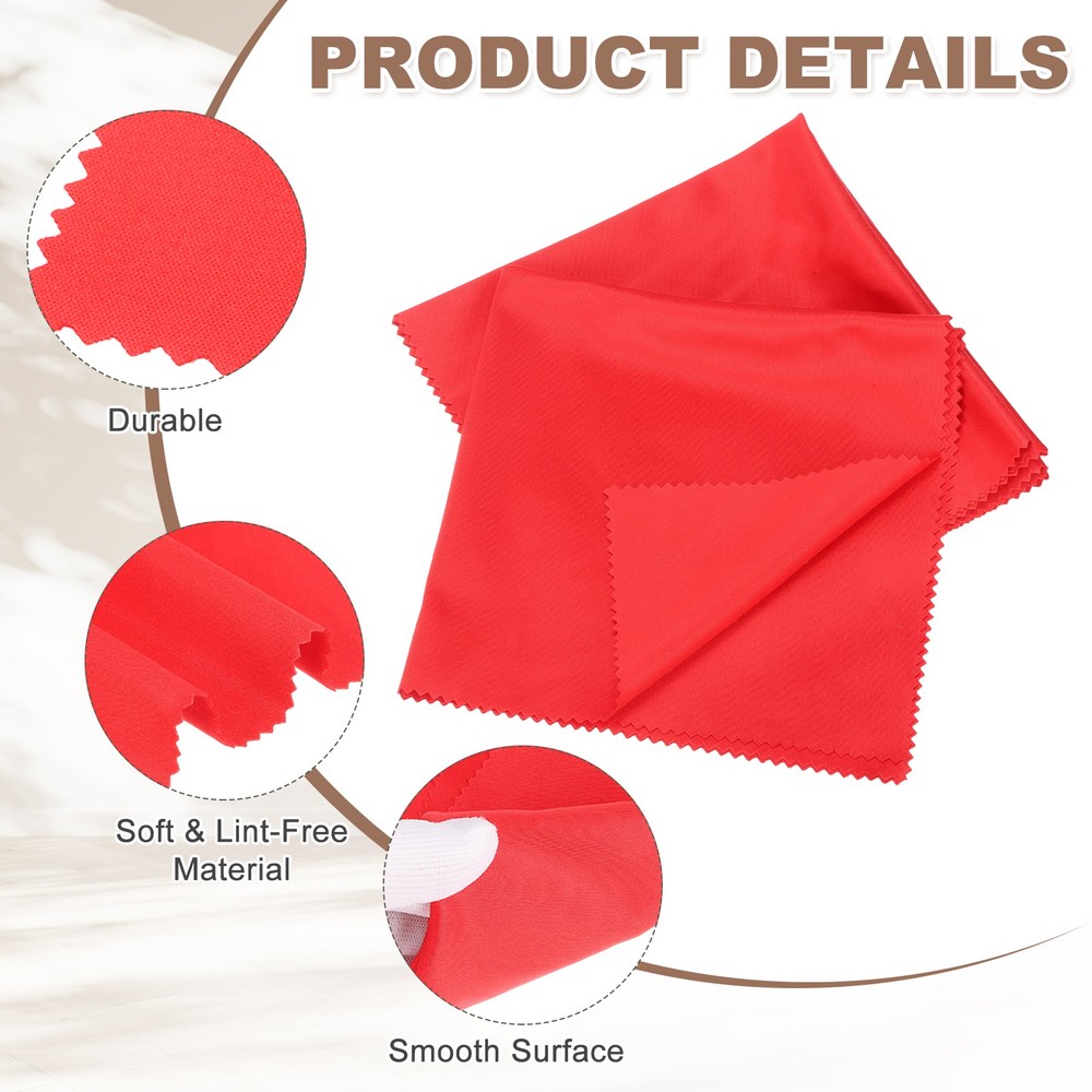 6 Pcs 12" x 12" Microfiber Record Cleaning Cloth Red