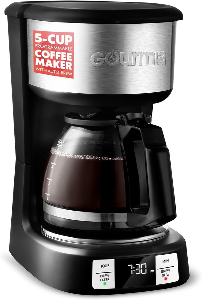 Drip Coffee Maker – 5 Cup, One-Touch Brew, Pause & Serve, Adjustable 4 Hr Kee...