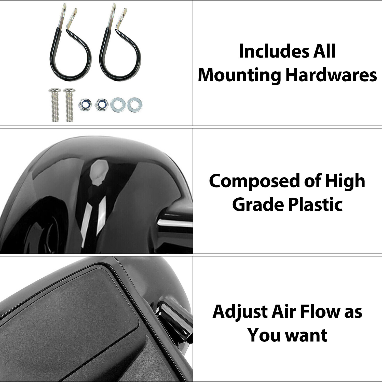 6.5" Speaker Box Pod Lower Vented Leg Fairing W/Grills For Harley Touring 14-24