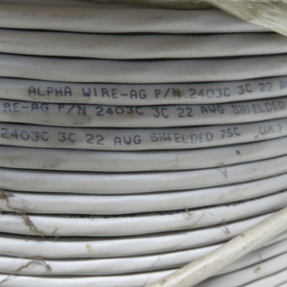Alpha Wire 23403C 22AWG 3/C Gray Shielded Communication & Control Cable 700'