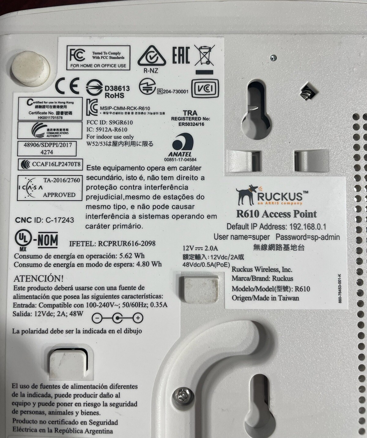 Lot of 30 Ruckus 901-R610-US00 ZoneFlex R610 Wave 2 Wireless Access Pt w bracket