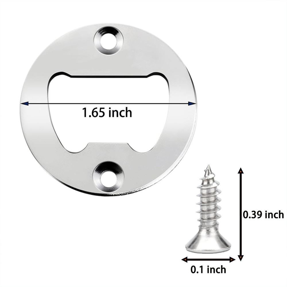 Bottle Opener Insert - 20 Sets Stainless Steel Inserts Kit 20 SETS, Silver