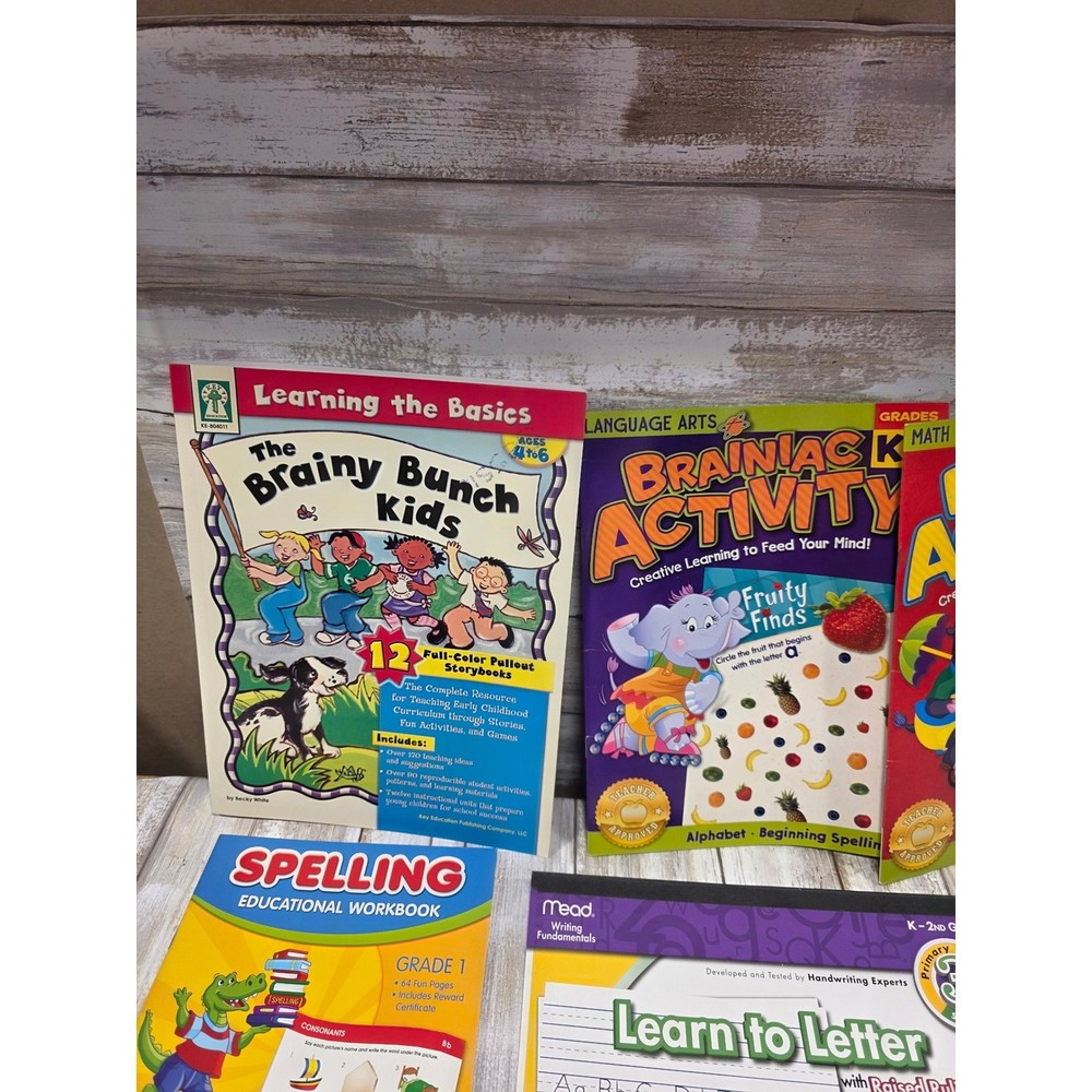 Educational Workbook Lot Brainiac Activity Spectrum Math Mead Scholastic K-2nd