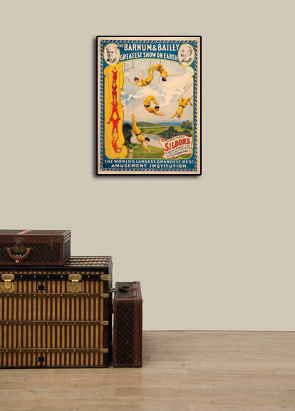 Barnum & Bailey - 1890s Famous Silbons Trapeze Circus Poster - 18x24