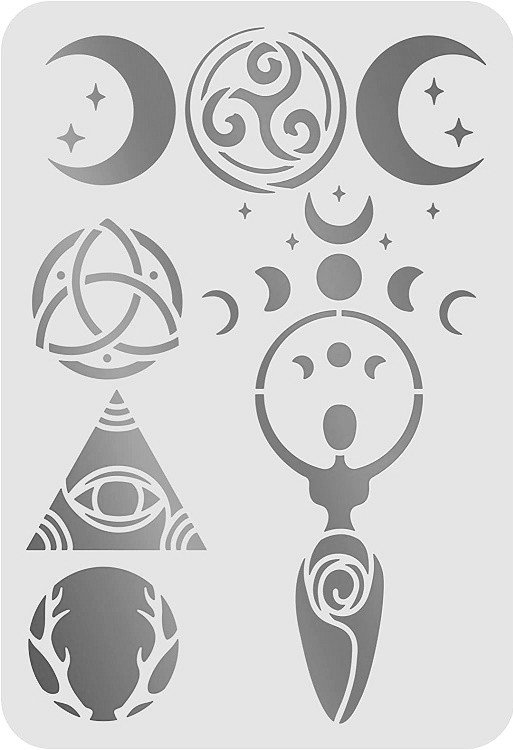 7"x10" Clear Plastic Stencil - Wiccan (ME178)*****